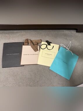 David Yurman Beige and Brown Ribbon Gift Bag